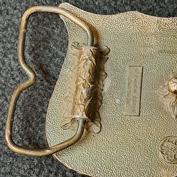 Vintage US Olympics solid brass belt buckle 1980 team USA with rings emblem GUC - Picture 6 of 12